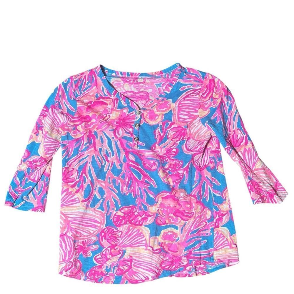 Lilly Pulitzer kids long sleeve top 8-10 colorful abstract floral